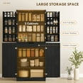 thumbnail image 4 of HOMCOM 72" Kitchen Pantry Cabinet, Farmhouse Kitchen Storage Cabinet, Black, 4 of 10