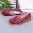 thumbnail image 6 of Viluyesy Womens Wedge Loafers, Round Toe Soft Sole Comfortable Fashion Casual Work Walking Shoes Wine, 6 of 8