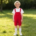 thumbnail image 5 of ANINEO Boys Candy Color Suspenders Outfit Sets Casual O-Neck Short Sleeve T-Shirts With Romper For Children Kindergarten Performance And School Events Fashionable Toddler Clothes Sets, 5 of 6