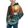 thumbnail image 2 of Pofeuu Textured Bald Eagle Print Kids Pullover Hoodies Warm Thick Hooded Sweatshirt with Packet for Boys Girls-Small, 2 of 6