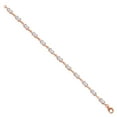 thumbnail image 3 of Gem Stone King 18K Rose Gold Plated Silver White Moissanite Tennis Bracelet for Women (6.91 Cttw, Gemstone Birthstone, Oval 6X4MM, 7.5 inch), 3 of 5