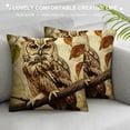 thumbnail image 3 of Creowell Funny owl Sitting on a Branch，Pillow Covers Printed Throw Pillow Cases Outdoor Decorative Pillow Covers Multi-Size，Yellow, 3 of 5