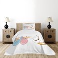 thumbnail image 4 of Ambesonne Stork Quilted Bedspread Set 2 Pcs, Classic Cartoon Flying Bird, Twin Size, Multicolor, 4 of 5
