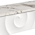 thumbnail image 5 of Aukfa 47.3" Console Table with 3 Drawers, Modern Narrow Sofa Table with Sculptural Metal Base for Entryway Hallway & Living Room,White, 5 of 7