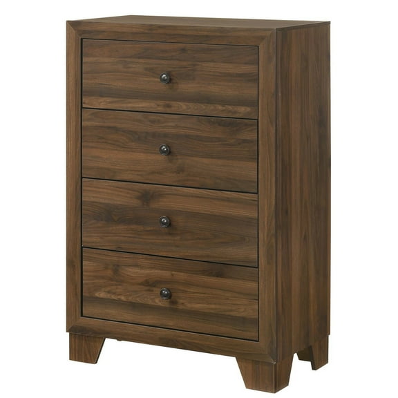 Benjara BM311826 45 in. Shan Tall Dresser Chest with 4 Drawers, Cherry Brown