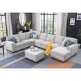 thumbnail image 2 of Devion Furniture 8-Piece Upholstered Fabric Sectional with Chaise in Light Gray, 2 of 4