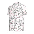 thumbnail image 2 of Balery Alpacas and Hearts Printed Men’s Short Sleeve Polo Shirt, Midweight Men's Shirt,Golf Polo shirts -Small, 2 of 9