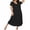 Black, variant on Long Nightgowns for Women Bamboo Viscose Sleepshirt Short Sleeve Night Gown V Neck House Dress