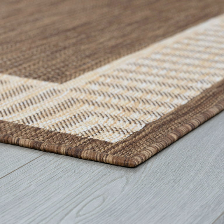 2x3 Water Resistant, Small Indoor Outdoor Rugs for Patios, Front Door  Entry, Entryway, Deck, Porch, Balcony, Outside Area Rug for Patio, Gold,  Striped Border