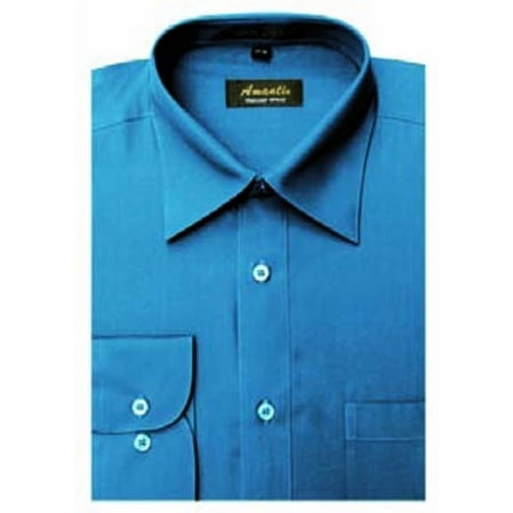 Amanti Men's Wrinkle Free Ocean Blue Dress Shirt
