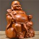 thumbnail image 4 of Wooden Happy Buddha Living Room Decoration, Rosewood Carved Maitreya Buddha Statue, Solid Wood Ruyi and Treasure-Giving Buddha, 4 of 4