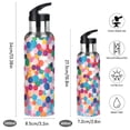 thumbnail image 2 of Yayeee 20oz Insulated Water Bottle Double Wall Stainless Steel with Flip Straw Lid, Blue Colorful Circles, 2 of 7