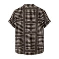 thumbnail image 4 of Hombres Casual Botones Playa Sin posicionamiento Estampado Turndown Camisa de manga corta Blusa Pompotops  oipoqjl48311, 4 of 9