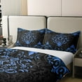 thumbnail image 3 of Manfei Blue Baroque Damask 100% Cotton Duvet Cover Full Size, Hippie Flower Floral Bedding Sets Full Size, Vintage Victorian Bed Set, Breathable Bedroom Decorative, 3 of 9