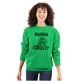 thumbnail image 3 of Wanna Cuddle Porcupine Animal Lover Unisex Plus Fleece Graphic Sweatshirt Brisco Brands 2X, 3 of 5