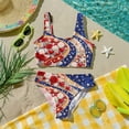 thumbnail image 4 of Grblisyd 4th of July Girls Swimsuit Red White and Blue Casual Swimwear 2 Piece Bathing Suit Cute Scoop Neck Swimsuits for Girls 6Y, 4 of 6