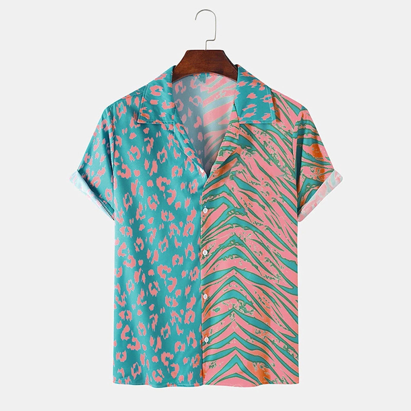 ZZMMPPAA Men’s Casual Printed Long Sleeve Shirt – Lightweight, Quick-Dry Hawaiian Style Button Down For Vacation - View #5