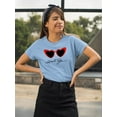 thumbnail image 2 of Retro Red Heart Sunglasses T-Shirt Women -Image by Shutterstock, Female 3X-Large, 2 of 4
