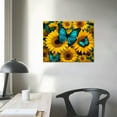 thumbnail image 3 of Nawypu  Sunflower Wall Art Bathroom Decor Yellow Flowers Canvas Wall Art Retro Wall Decor Sunflower Pictures Bedroom Decor for Kitchen Bathroom Living Room Home Office, 3 of 4