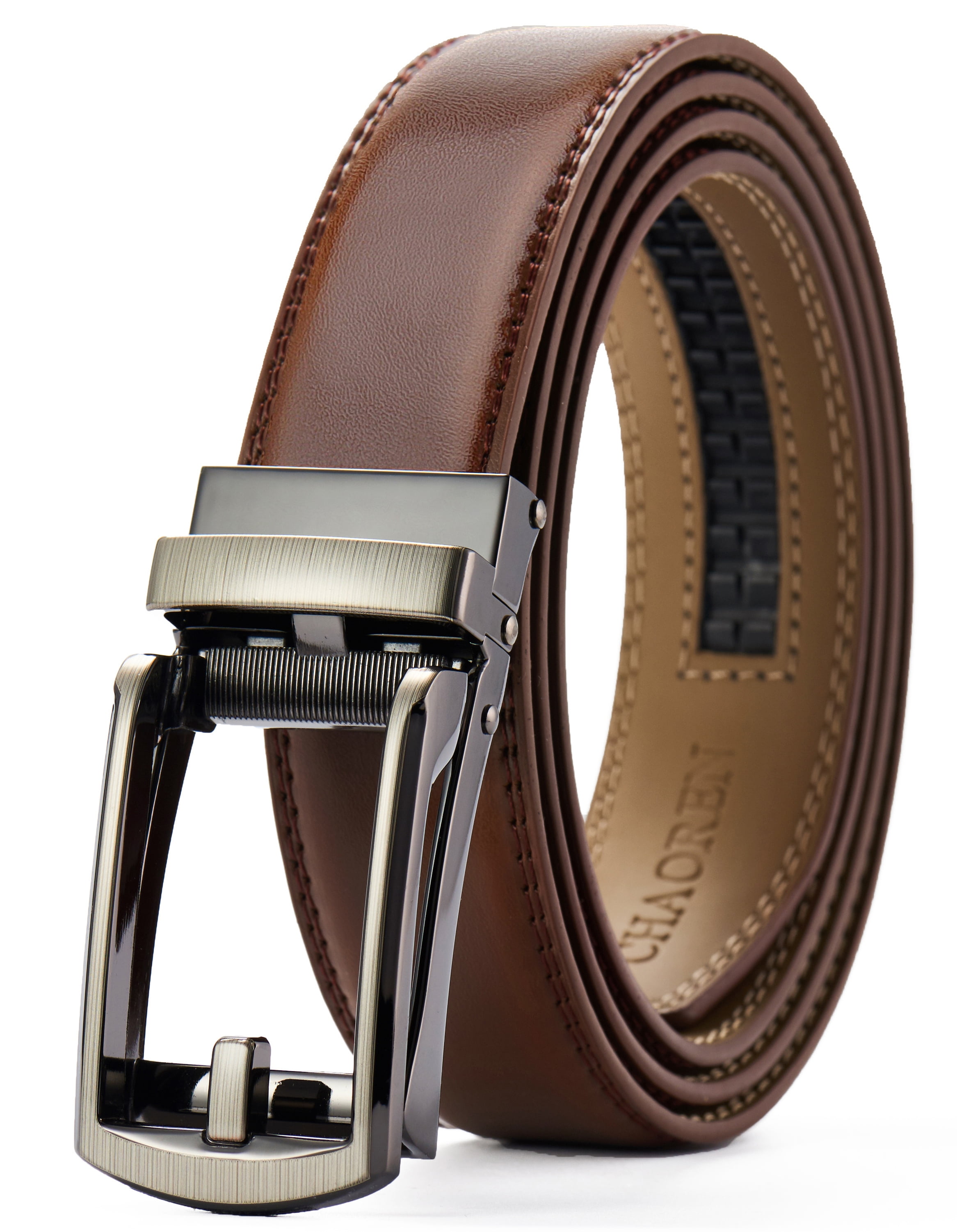 CHAOREN Leather Ratchet Belt Gift Set 1 3/8 Mens Belt Dress with Automatic Buckle Adjustable Trim to Fit 