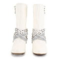 thumbnail image 3 of Ferwind Women's Mid-Calf Boots Strappy Studs and Rhinestones Adult Ivory  8.5, 3 of 6