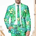 thumbnail image 4 of JHLZHS Black Suit Jacket for Men Mens St Patrick's Day Festive Style All over Printed Four Leaf Jacket Suit Mens Slim Fit Suit Jacket Short Mens Suit Jacket Blue, 4 of 5