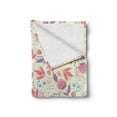 thumbnail image 2 of Pastel Soft Flannel Fleece Throw Blanket, Fresh Spring Field Gardening Plants Flowers Retro Tulip Peony Blossoms Twigs, Cozy Plush for Indoor and Outdoor Use, 60" x 80", Multicolor, by Ambesonne, 2 of 6