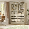 thumbnail image 2 of Aheaplus Wood Closet Organizer with 4 Drawers, 21.3" Closet System Tower with Open Shelves, Modular Closet Drawers System, Small Walk-in Closet Wardrobe, Tall Storage Cabinet Unit, White Oak, 2 of 8