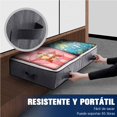 thumbnail image 3 of Contenedores de almacenamiento debajo de la cama, Pack de 4 Organizadores para Colocar Bajo la Cama, Bolsas Plegables Debajo de la Cama, para Edredones, Mantas, Ropa de Cama (Gris), 3 of 7