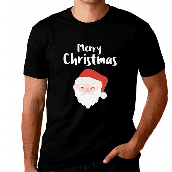 Drôle Santa Claus Chemises de Noël Grandes et Hautes pour Hommes Plus la Taille Vêtements de Noël pour Hommes Plus la Taille