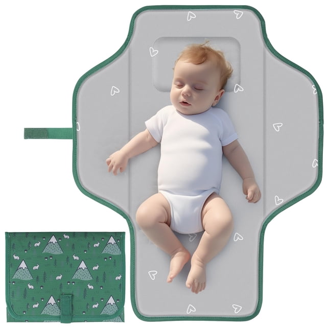 Colchoneta Plegable Impermeable para Cambio de Pañales Coinarin 69x53 cm Verde