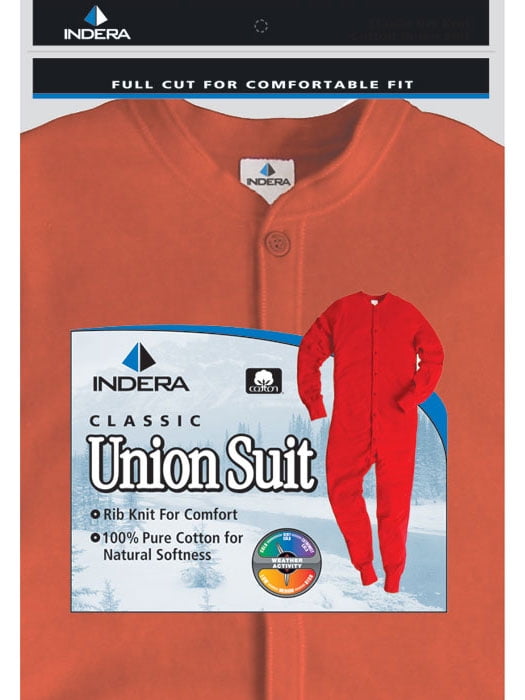 The Original Red Union Suit 100% Cotton One Piece Coverall / Long John  Underwear