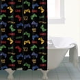 thumbnail image 4 of Colorful Games Text Black Pattern Shower Curtain 72"x84" ,Bathroom Decorative Shower Curtains Set with 12 Hooks,Modern Waterproof Washable Shower Curtain, 4 of 6