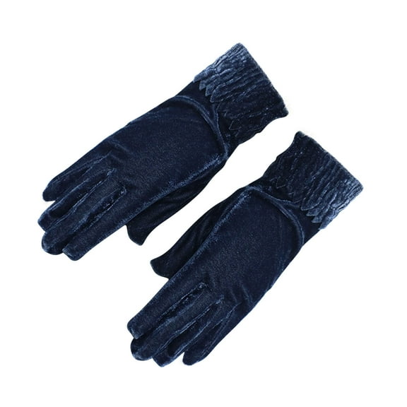 ATOYSOY Velvet Gloves for Women Warm Winter Gloves with Elastic Fit Lightweight Cold Weather Glove for Cycling Hiking (Blue,Free Size)