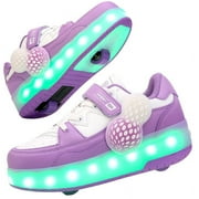 KOFUBOKE Roller Skate Shoes, Roller Skates and Sneakers 2 in 1, Shoes with Wheels for Girls and Boys