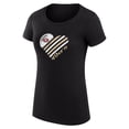 thumbnail image 2 of Women's G-III 4Her by Carl Banks Black San Francisco 49ers Heart Graphic Fitted T-Shirt, 2 of 5
