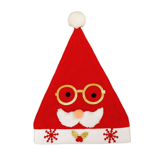 Adults Children Santa Hats Novelty Funny Christmas Hat with Cartoon Design Holiday Headwear
