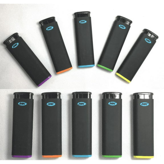 MK JET BLACK TORCH 10 Ct Big Full Size Lighters Refillable Windproof Lighter
