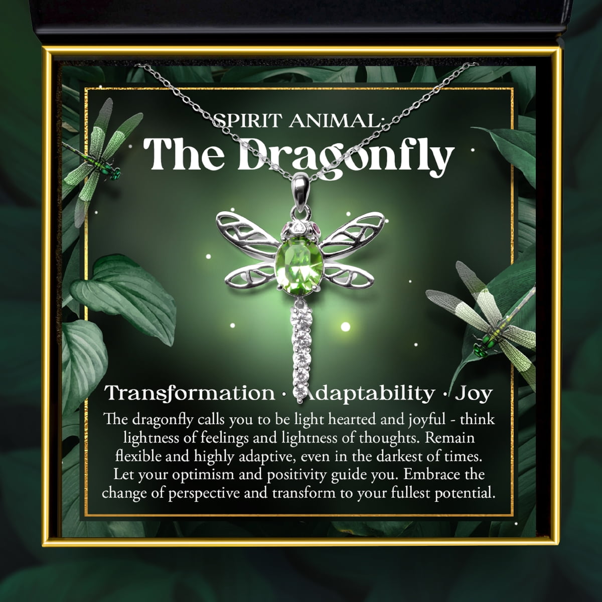 Aphrodite S Green Swarovski Dragonfly Necklace For Women Females Adult Teens With Message Card Walmart Com
