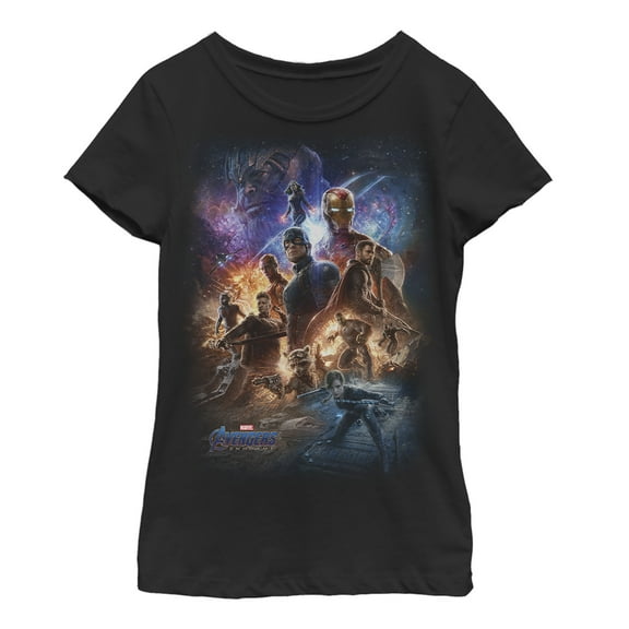 Girl's Marvel Avengers: Endgame Galactic Team Graphic Tee Black X Large