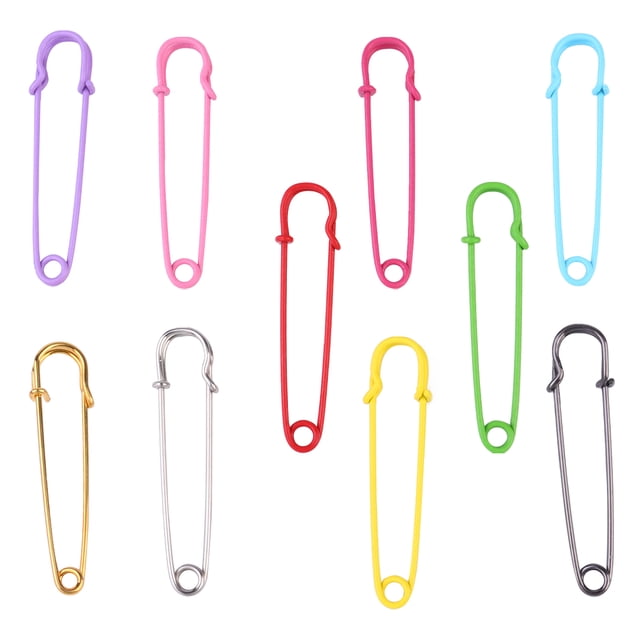 OUNONA 10 Pcs Retro Safety Pin Quilting Accessories for Thick Cloth Sheet at Homes in Assorted Color