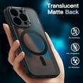 thumbnail image 4 of JETech 3 in 1 Magnetic Case for iPhone 13 Pro 6.1-Inch with 2-Pack Tempered Glass Screen Protector, Compatible with MagSafe, Translucent Matte Back Shockproof Phone Cover (Black), 4 of 7
