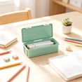 thumbnail image 2 of SLYNSHome Plastic Storage Box With Lid, Large Capacity Desktop Organizer Case,Mint Green Portable Container For Pens Markers And Small Desk Accessories, 2 of 6