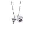 thumbnail image 2 of Delight Jewelry Silvertone Caduceus - DNP Silvertone Script Initial Disc - B - Charm Necklace, 20"+3", 2 of 4