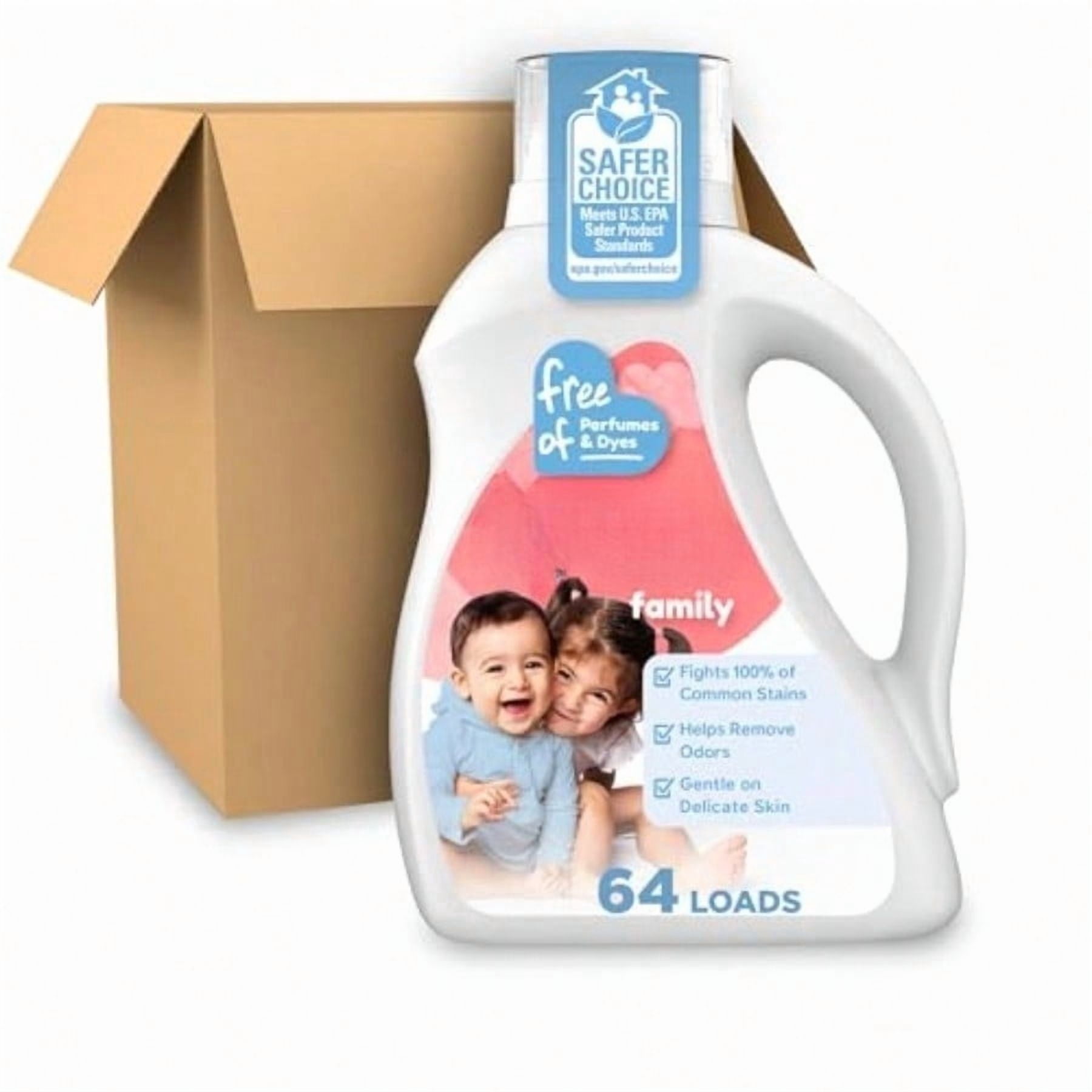 Liquid Laundry Detergent for Family, Unscented Laundry Detergent, 84 fl oz, 64 Loads