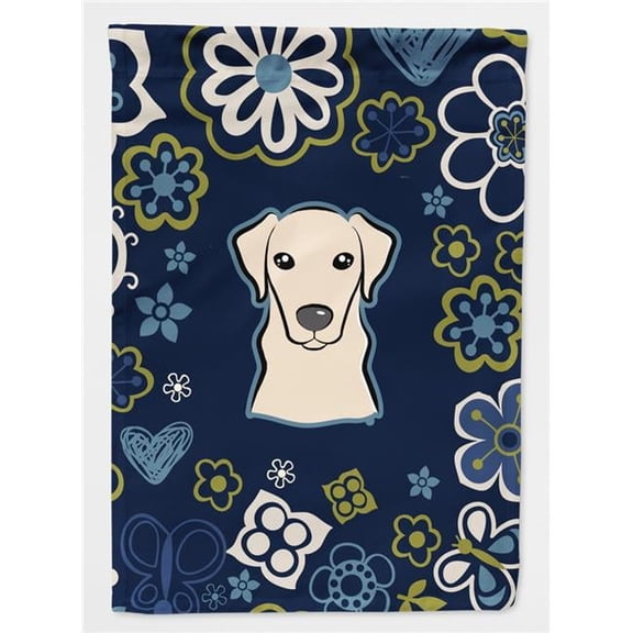 Blue Flowers Yellow Labrador Flag Garden Size