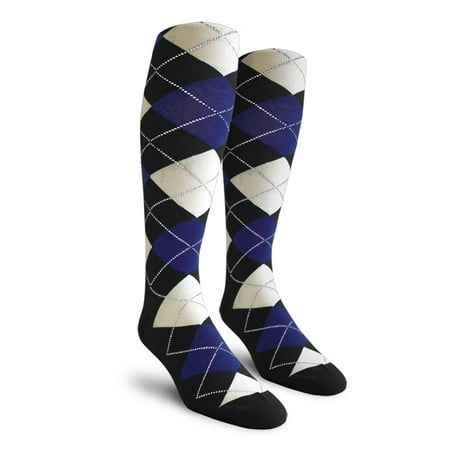 

Golf Knickers Colorful Knee High Argyle Cotton Socks For Men Women and Youth - GGGG: Black/Royal/White - Ladies
