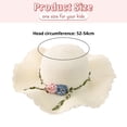 thumbnail image 2 of Sombrero de paja con ala ondulada para niños, de 52 a 54 cm de circunferencia, para verano, para exteriores, para viajes, color blanco lechoso, 2 of 5