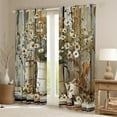 thumbnail image 2 of Erosebridal Vintage Daisy Curtains for Living Room, Flower Floral 30%-50% Blackout Curtains Set of 2 (38x45), Rustic Farmhouse Decoration, 2 of 6