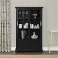 thumbnail image 1 of Aaron Lane Bookcase with Sliding Glass Doors, Black, 1 of 9